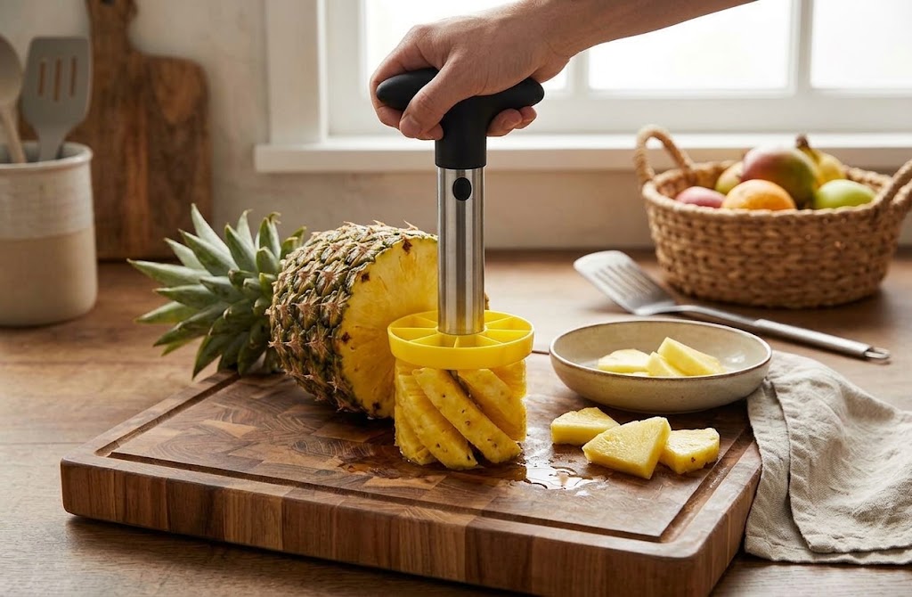 Metal Corer and Slicer | Sharp Hardened Blades | Ergonomic Handle | Apples, Pears and Cucumbers | Kitchen Tool | Syncrois