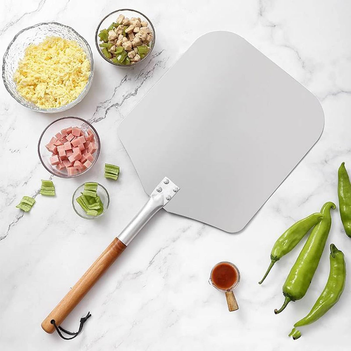 Aluminium Pizza Peel with Removable Handle | 12 x 29.5cm to 14 x 65cm | Syncrois