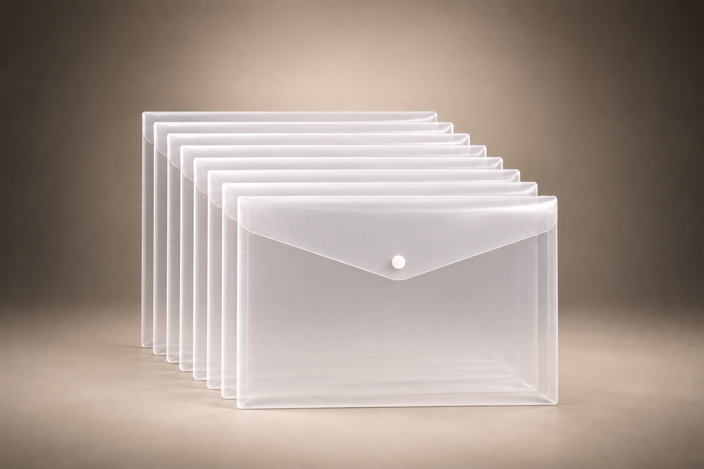 Clear A4 Plastic File Bag – Transparent Document Holder