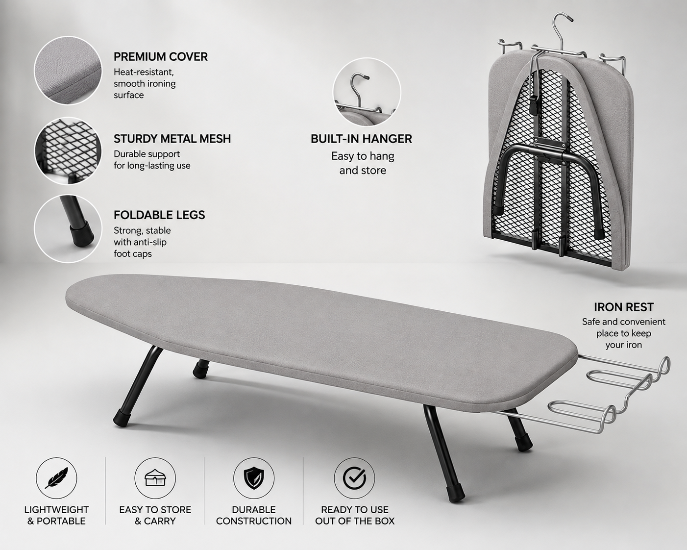 Foldable Tabletop Ironing Board