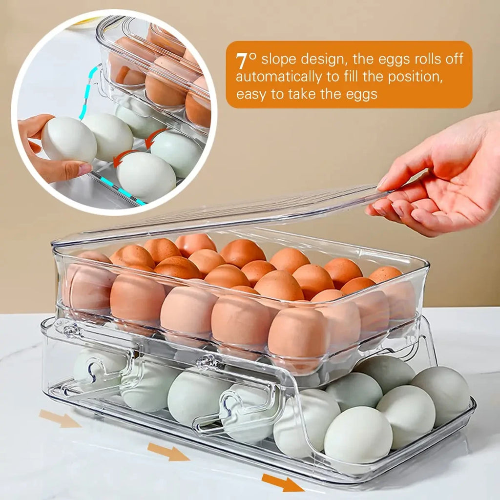 Plastic Egg Dispenser – Foldable Fridge Egg Holder