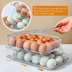 Foldable Plastic Egg Dispenser | Rolling Fridge Egg Holder | Space Saving | Syncrois