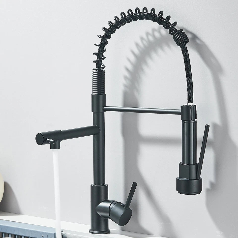 Kitchen Water Faucet Black + Hose