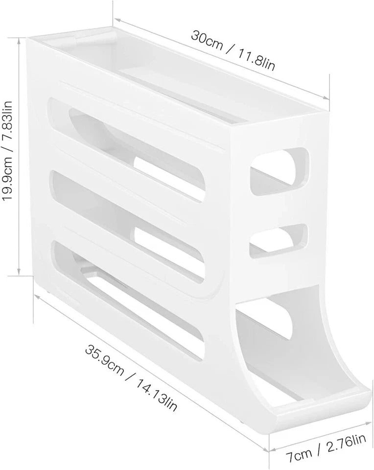 4-Layer Rolling Egg Dispenser – Space-Saving Fridge Egg Rack
