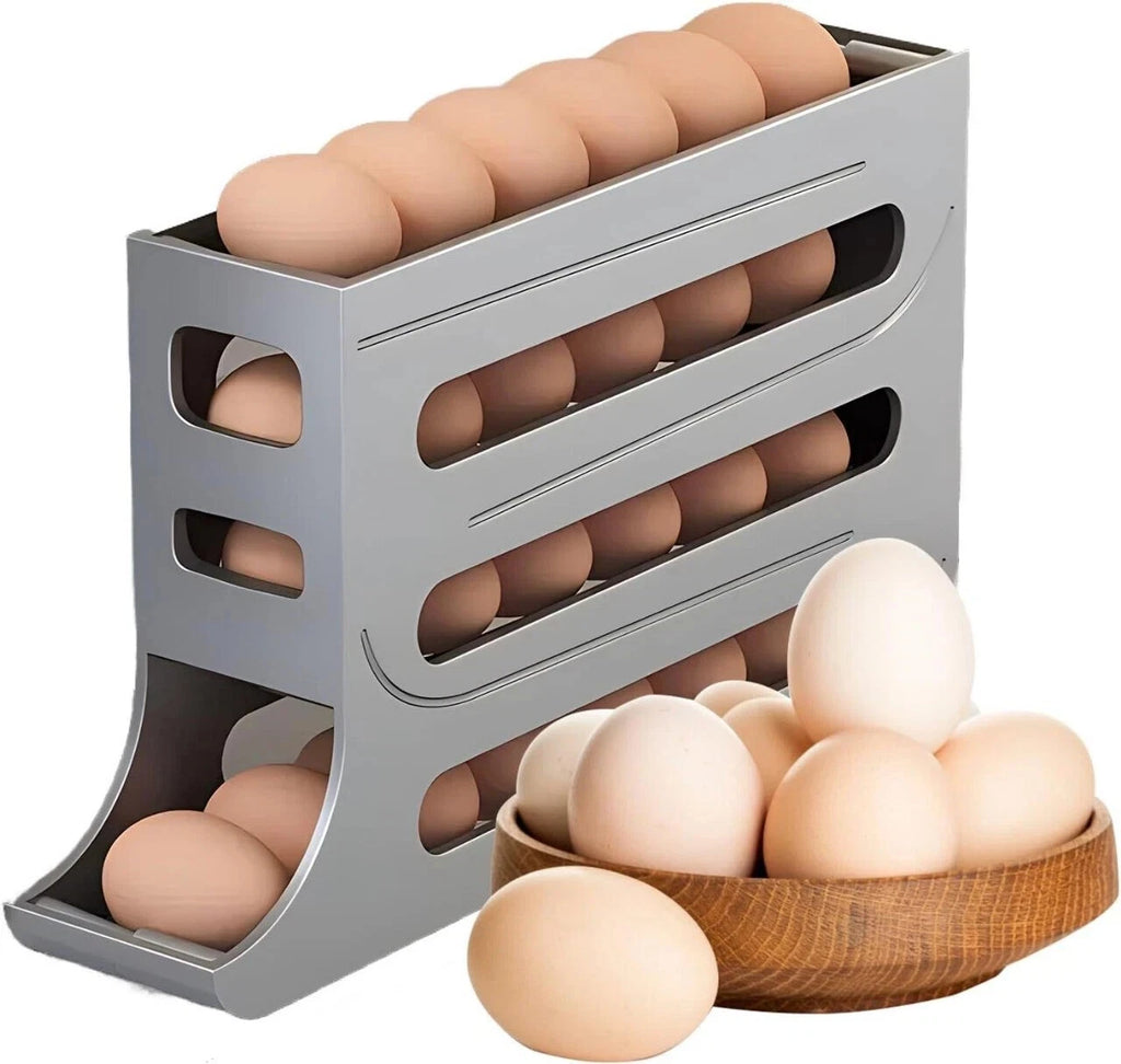 4-Layer Rolling Egg Dispenser – Space-Saving Fridge Egg Rack