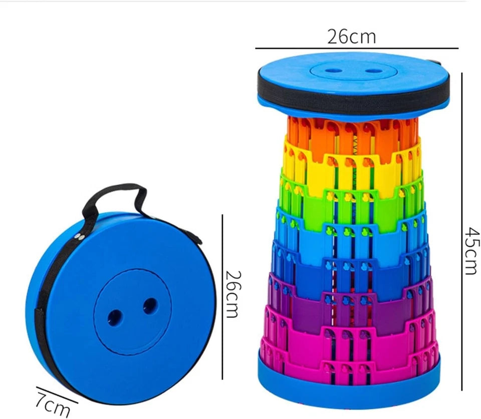 Portable Rainbow Stool – Foldable Telescopic Camping Stool