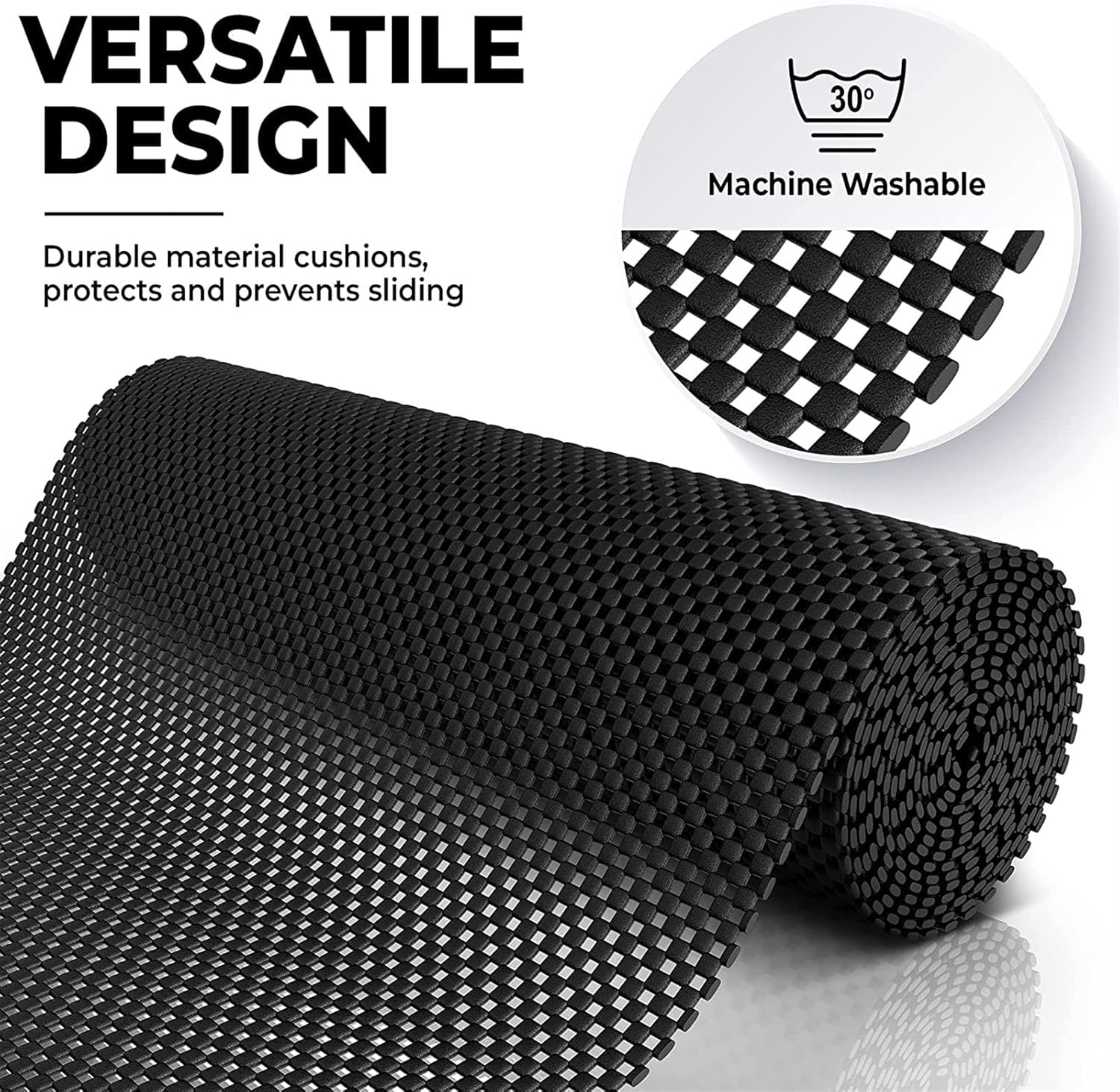 RUBBER DRAWER LINER-BLACK 30X150CMX2-3MM