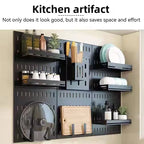 Small White Pegboard 28x12cm | Wall Mounted Organiser | Customisable with Hooks | Kitchen, Office and Craft Room | Syncrois