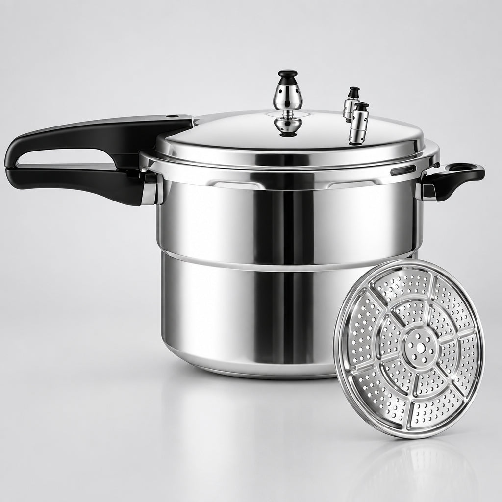 Pressure Cooker with Steaming Rack Insert | 6L Multi-Level Cooking Pot | Syncrois