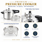 Pressure Cooker with Steaming Rack Insert | 6L Multi-Level Cooking Pot | Syncrois