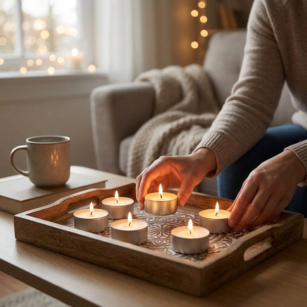 Tea Light Candles 50 Pack | 9 Hour Long Burning Unscented Tealights | Syncrois