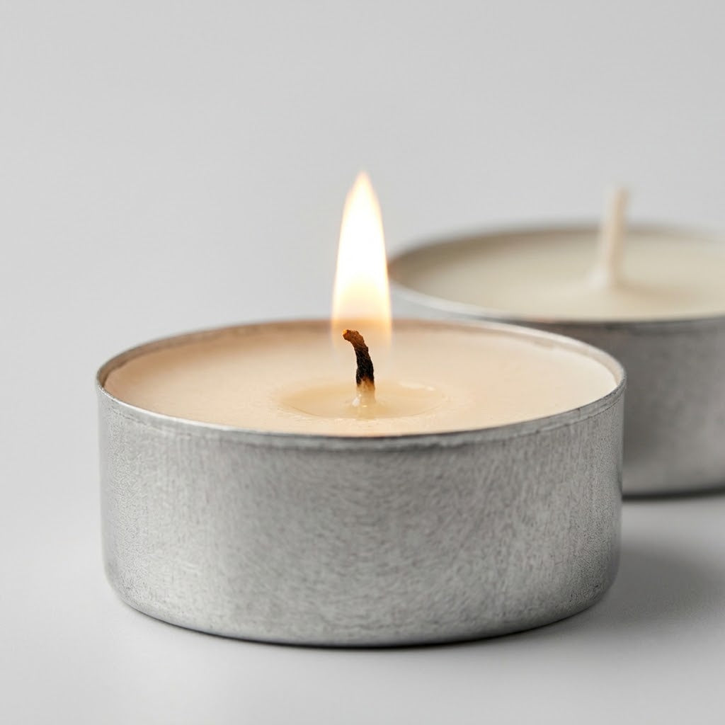 Tea Light Candles 50 Pack | 9 Hour Long Burning Unscented Tealights | Syncrois