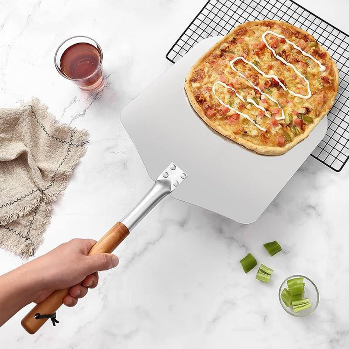 Aluminium Pizza Peel with Removable Handle | 12 x 29.5cm to 14 x 65cm | Syncrois