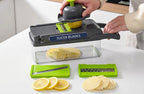 16 in 1 Vegetable Chopper | Stainless Steel Interchangeable Blades | Anti-Slip | Manual Food Chopper | Home-X | Syncrois