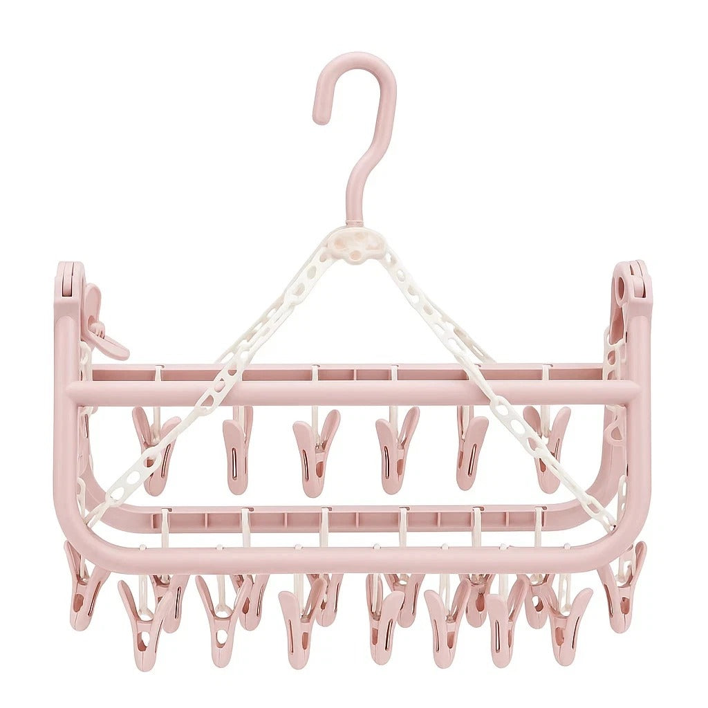 32 Clip Clothes Dryer Hanger | Mixed Colours Pink | Syncrois