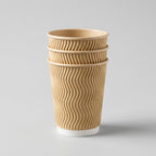 12oz Disposable Ripple Wall Paper Coffee Cups | Hot and Cold Drinks | Syncrois