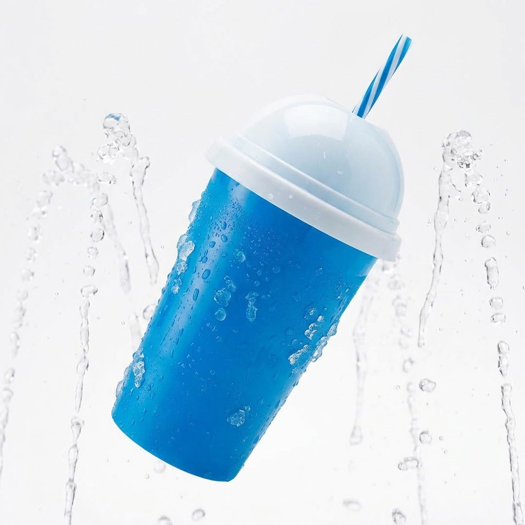 Slushie Cup for Frozen Drinks and Smoothies | Pink Yellow Green | Ergonomic Grip | Syncrois