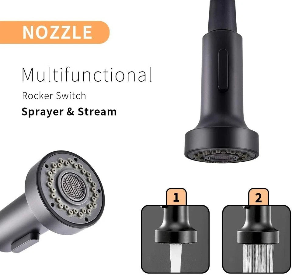Kitchen Water Faucet Black + Hose
