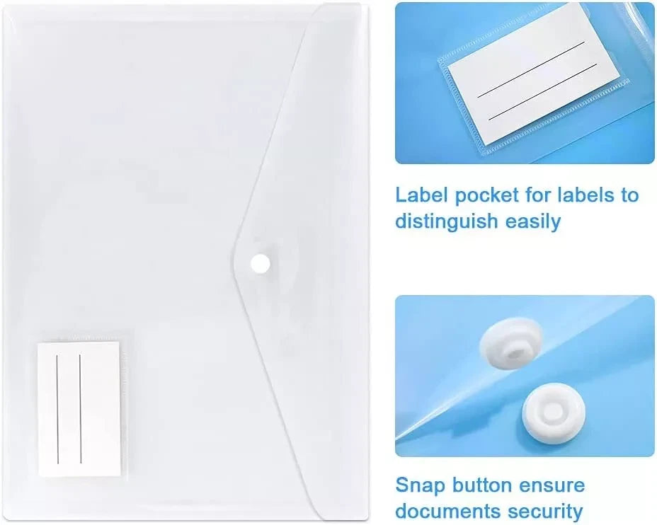 Clear A4 Plastic File Bag – Transparent Document Holder