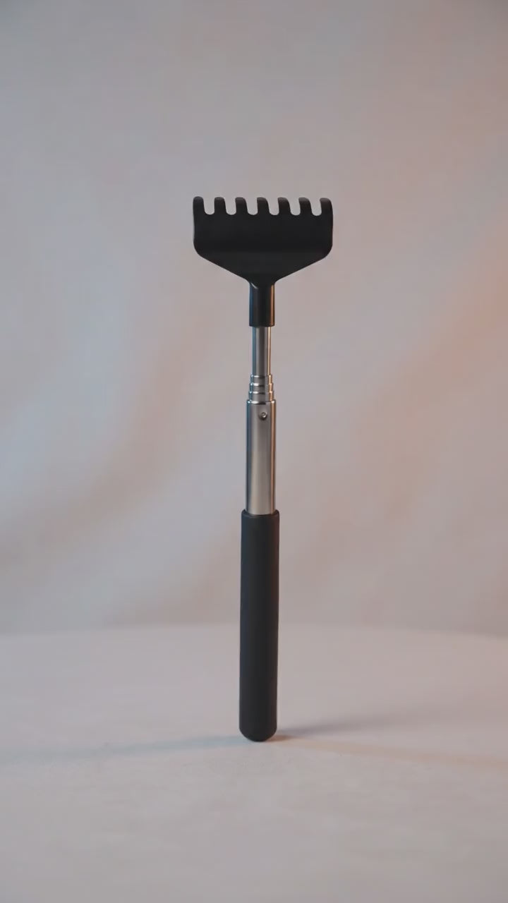 Back Scratcher 4 Piece Set | Telescopic Stainless Steel with Massage Head | Syncrois
