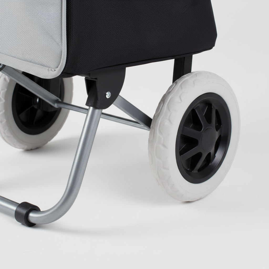 Shopping Trolley Wheel and Frame Detail Shot
