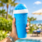 Slushie cup lifestyle photo held outdoors
