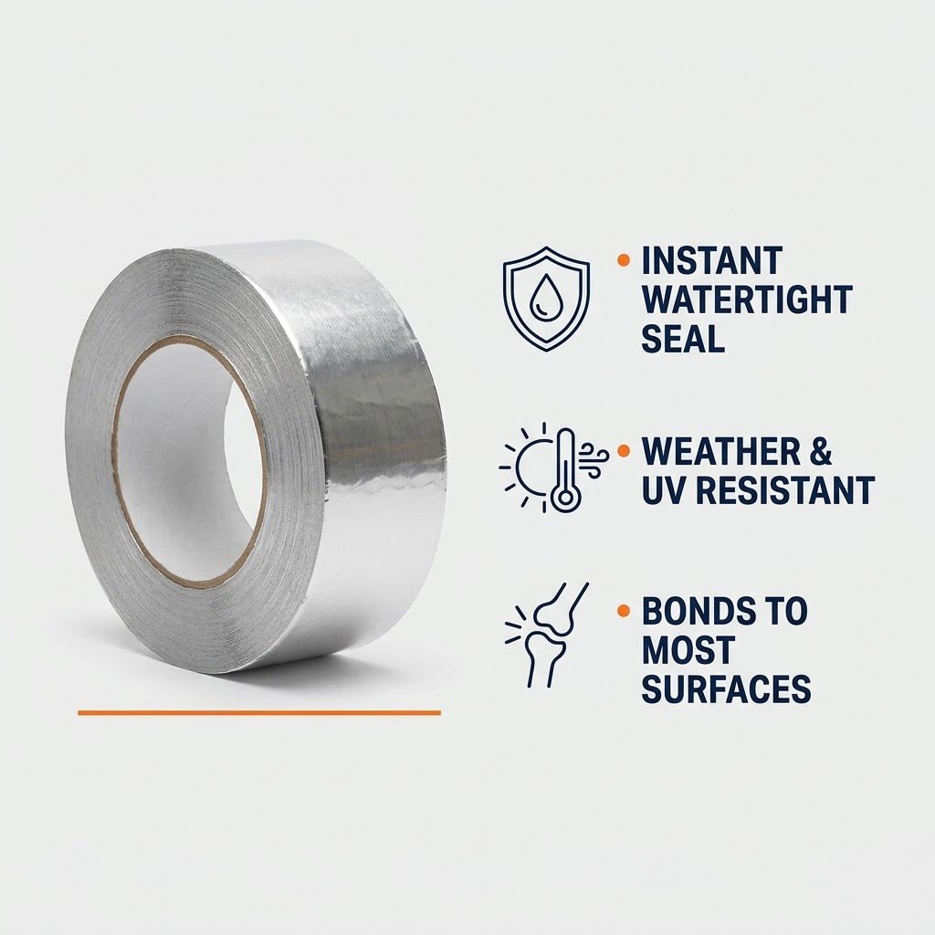 Butyl Waterproof Tape with Aluminium Foil Backing | Syncrois